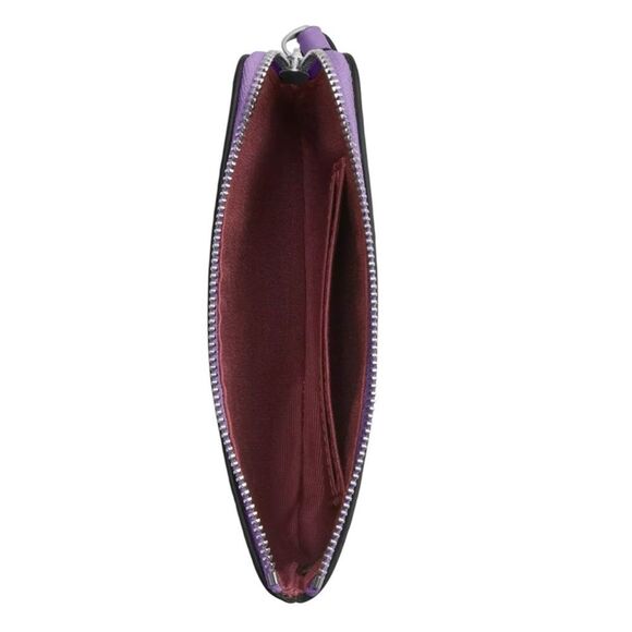 Corner Zip Wristlet In Signature Canvas Silver Iris Wallet Bag Purse - Picture 10 of 10